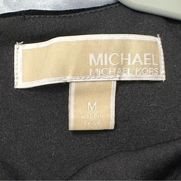 Michael Kors Black Faux Suede Short Sleeve Shift Dress with Back Zip Size Medium - Picture 2 of 3